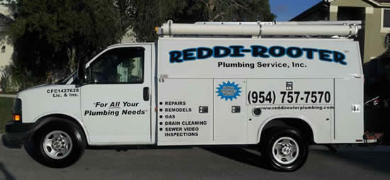 redd irooter plumbing truck